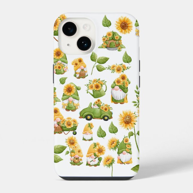 Sonnenblumengehäuse | Gnome Spring iPhone Hülle (Rückseite)