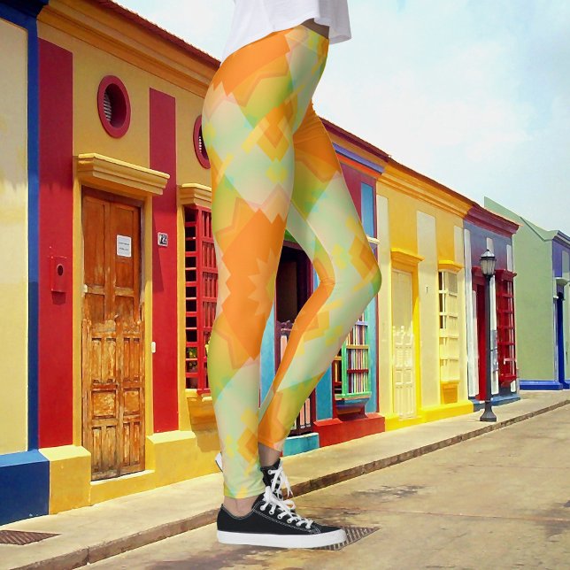 Sonnenblumengeometrisches Muster Leggings (Von Creator hochgeladen)