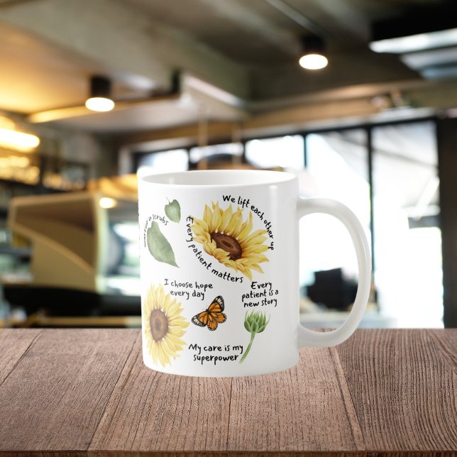 Sonnenblumengeschenk, positive Selbstversorgung Kaffeetasse (Von Creator hochgeladen)