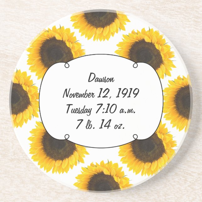Sonnenblumengeschenke Getränkeuntersetzer (Vorne)