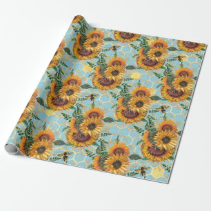 Sonnenblumengeschenke Hell als Sonnenblume Geschenkpapier