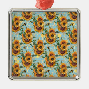 Sonnenblumengeschenke Hell als Sonnenblume Ornament Aus Metall
