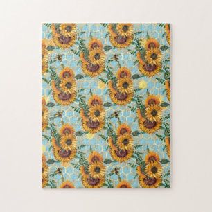 Sonnenblumengeschenke Hell als Sonnenblume Puzzle