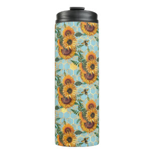 Sonnenblumengeschenke Hell als Sonnenblume Thermosbecher