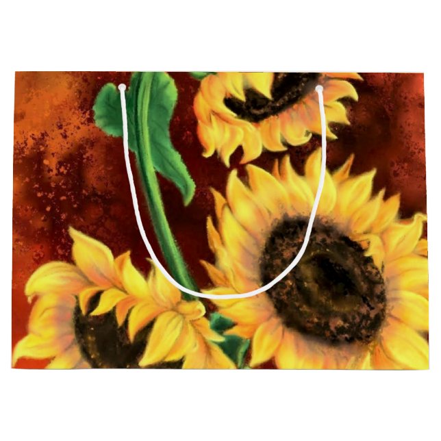 Sonnenblumengeschenktasche Große Geschenktüte (Vorderseite)