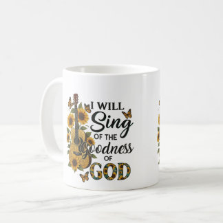 Sonnenblumengitarre Christlicher T - Shirt Kaffeetasse