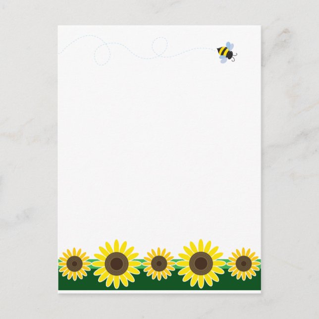 Sonnenblumengrenze Postkarte (Vorderseite)