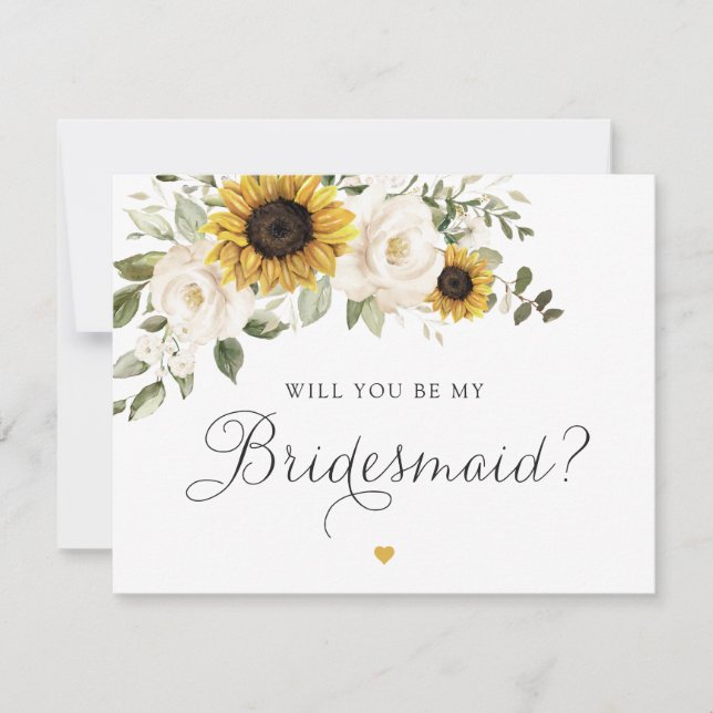 Sonnenblumengrün wird meine Bridesmaid-Karte sein Einladung (Vorderseite)