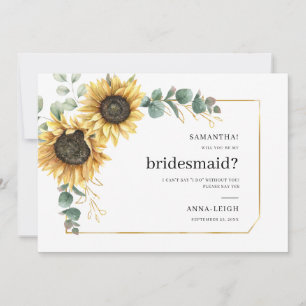 Sonnenblumengrün wird meine Bridesmaid-Karte sein Einladung