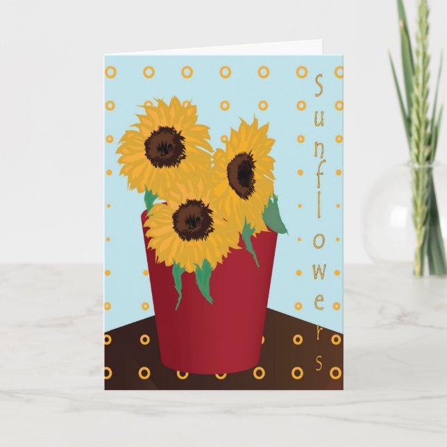 Sonnenblumengrüße Karte (Vorderseite)