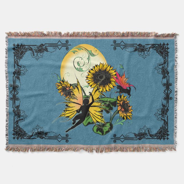 Sonnenblumenhain und Kosmische Katze Decke (Vorderseite)