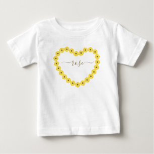 Sonnenblumenherz mit Individuelle Name Baby T - Sh T-shirt