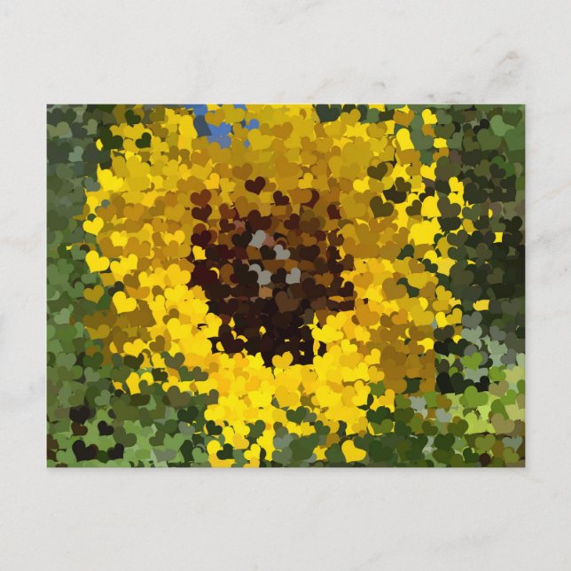 Sonnenblumenherzen Postkarte (Vorderseite)