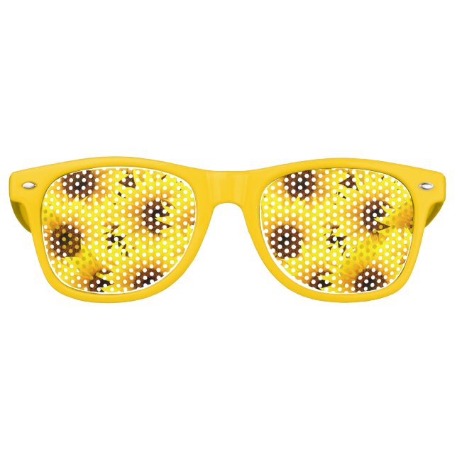 Sonnenblumenhintergrund Partybrille (Vorderseite)