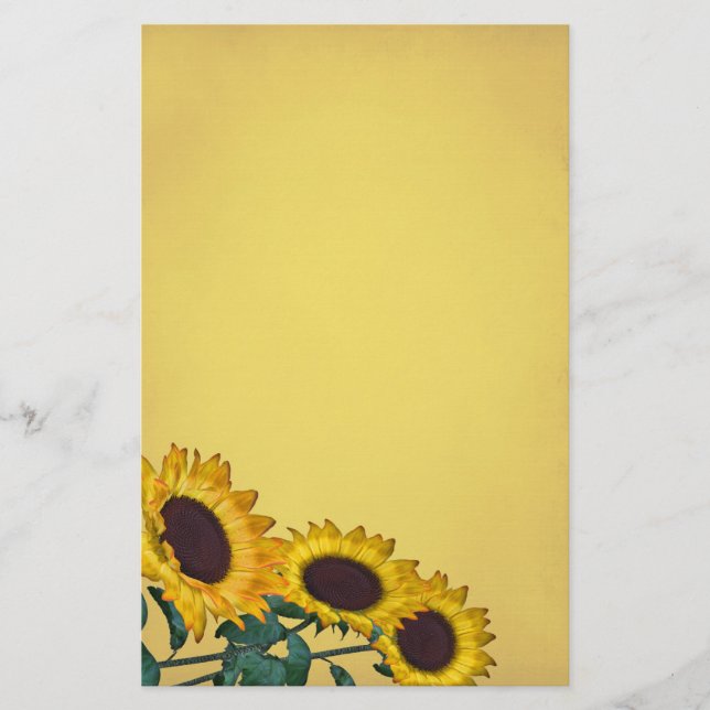 Sonnenblumenhochzeit Briefpapier (Vorderseite)