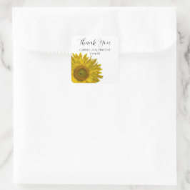 Sonnenblumenhochzeit Danke, dass Sie die Tags bevo Quadratischer Aufkleber
