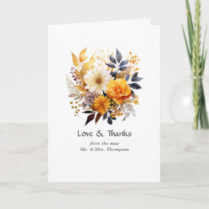 Sonnenblumenhochzeit Dankeskarte