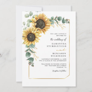 Sonnenblumenhochzeit Einladung