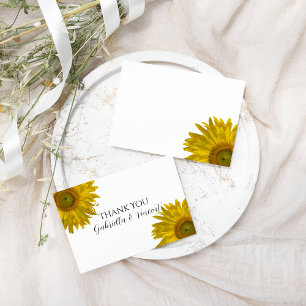 Sonnenblumenhochzeit Flat Danke, Hinweise Mitteilungskarte