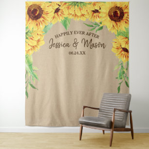 Sonnenblumenhochzeit Foto Prop Wandteppich