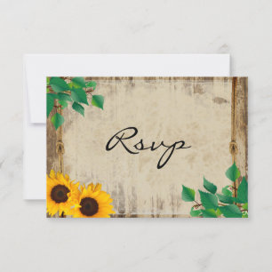 Sonnenblumenhochzeit im Rustikal - UAWG RSVP Karte