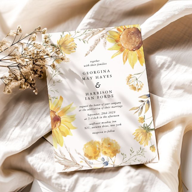 Sonnenblumenhochzeit im Spätsommer Einladung (Von Creator hochgeladen)