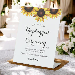 Sonnenblumenhochzeit ohne Stecker Sockelschild