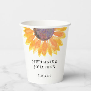 Sonnenblumenhochzeit Pappbecher