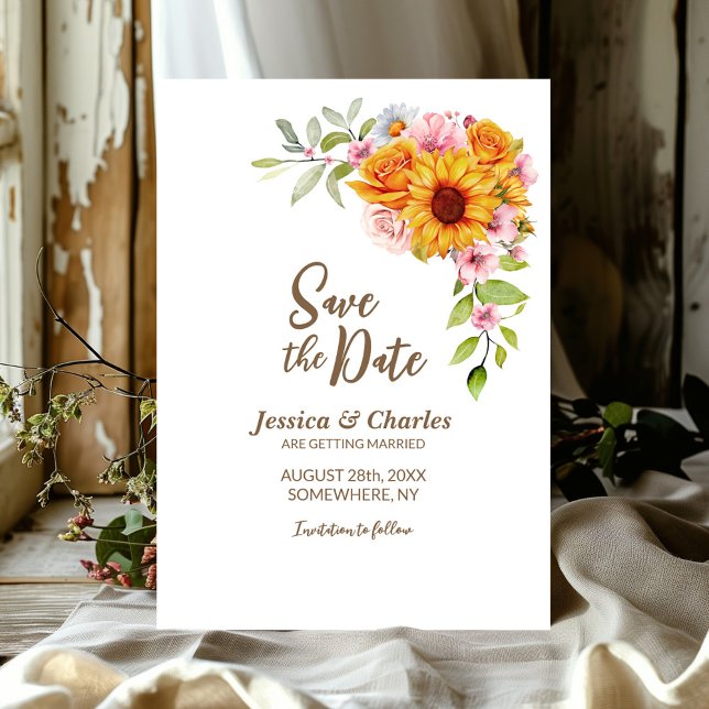Sonnenblumenhochzeit Rose Save The Date (Von Creator hochgeladen)