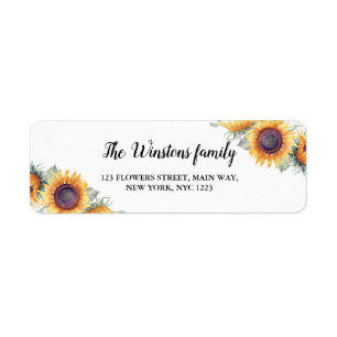 Sonnenblumenhochzeit Rücksendeadresse Personalisie