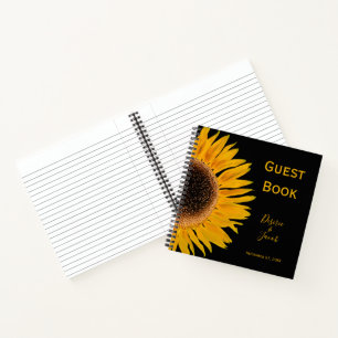 Sonnenblumenhochzeit Rustikales Gelbschwarzes Land Notizbuch