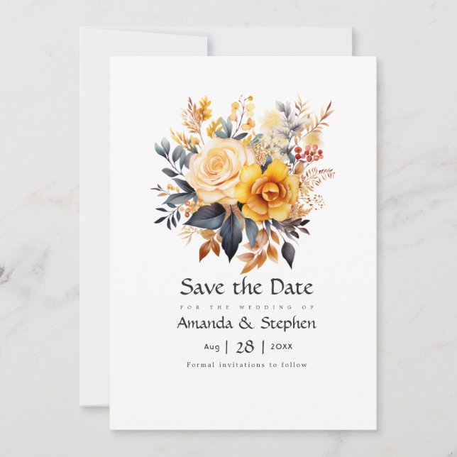 Sonnenblumenhochzeit Save The Date (Vorderseite)