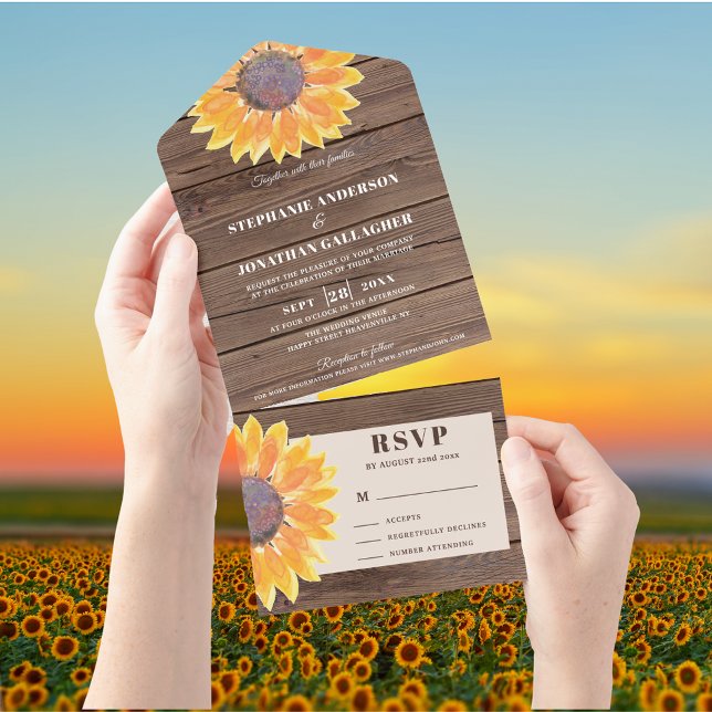 Sonnenblumenholz All In One Einladung (Von Creator hochgeladen)