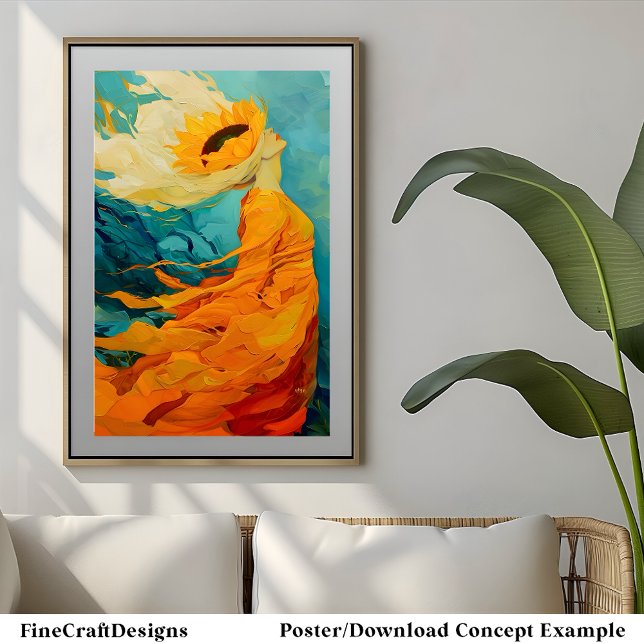 Sonnenblumenhut Modernes, einzigartiges Bild B8R Poster (Von Creator hochgeladen)