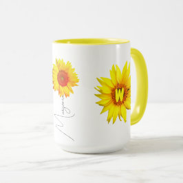Sonnenblumenkaffee-Tasse für sie (Name Monogramm-Z Tasse
