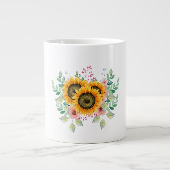 Sonnenblumenkaffee-Tasse Jumbo-Tasse (Vorderseite)