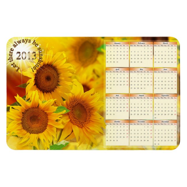 Sonnenblumenkalender 2013 magnet (Horizontal)