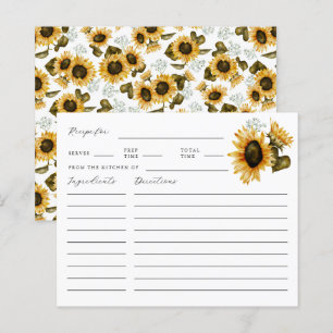 Sonnenblumenkarte Brautparty Rezept Karte