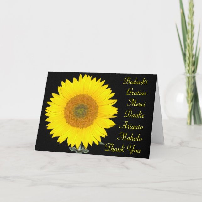 Sonnenblumenkarte Dankeskarte (Vorderseite)