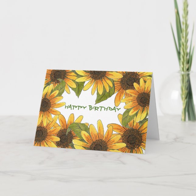 Sonnenblumenkarte Karte (Vorderseite)