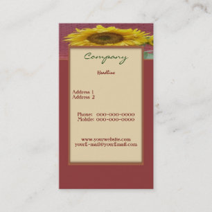 Sonnenblumenkarte Visitenkarte