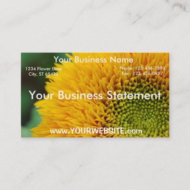 Sonnenblumenkarte Visitenkarte (Vorderseite)