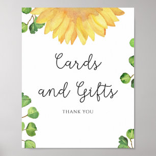 Sonnenblumenkarten und Geschenke für Wasserfarben Poster