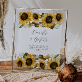 Sonnenblumenkarten und Geschenkszeichen für Brautp Poster