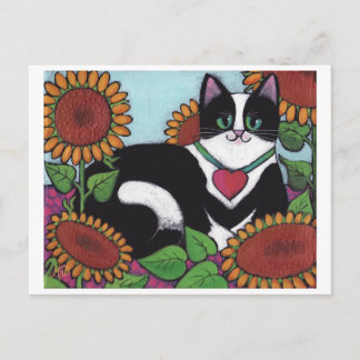 Sonnenblumenkatze Postkarte