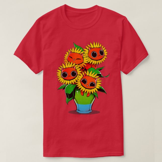 Sonnenblumenkatze T-Shirt (Design vorne)