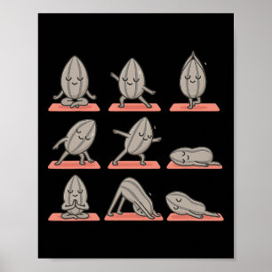 Sonnenblumenkern beim Yoga Vegan Kawaii Zen  Poster