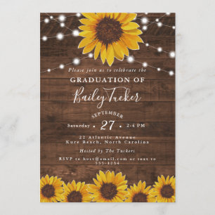 Sonnenblumenkernen Lichter Rustikaler Abschluss Einladung