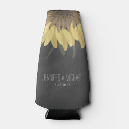Sonnenblumenkhalkboard Rustikale Hochzeit Flaschenkühler