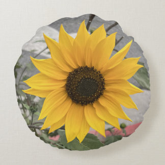 Sonnenblumenkissen Rundes Kissen